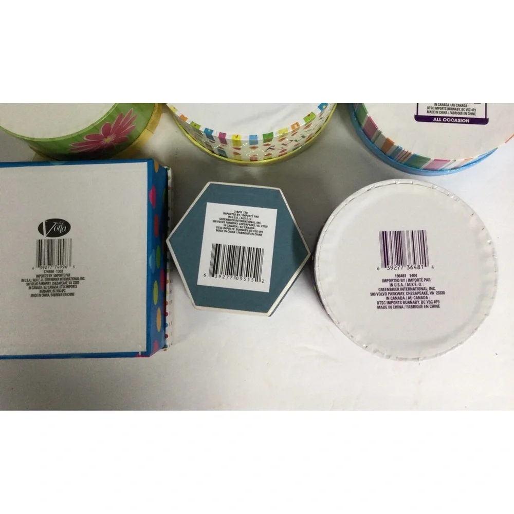 Voila Set of 6 Colorful Gift Boxes, NWOT